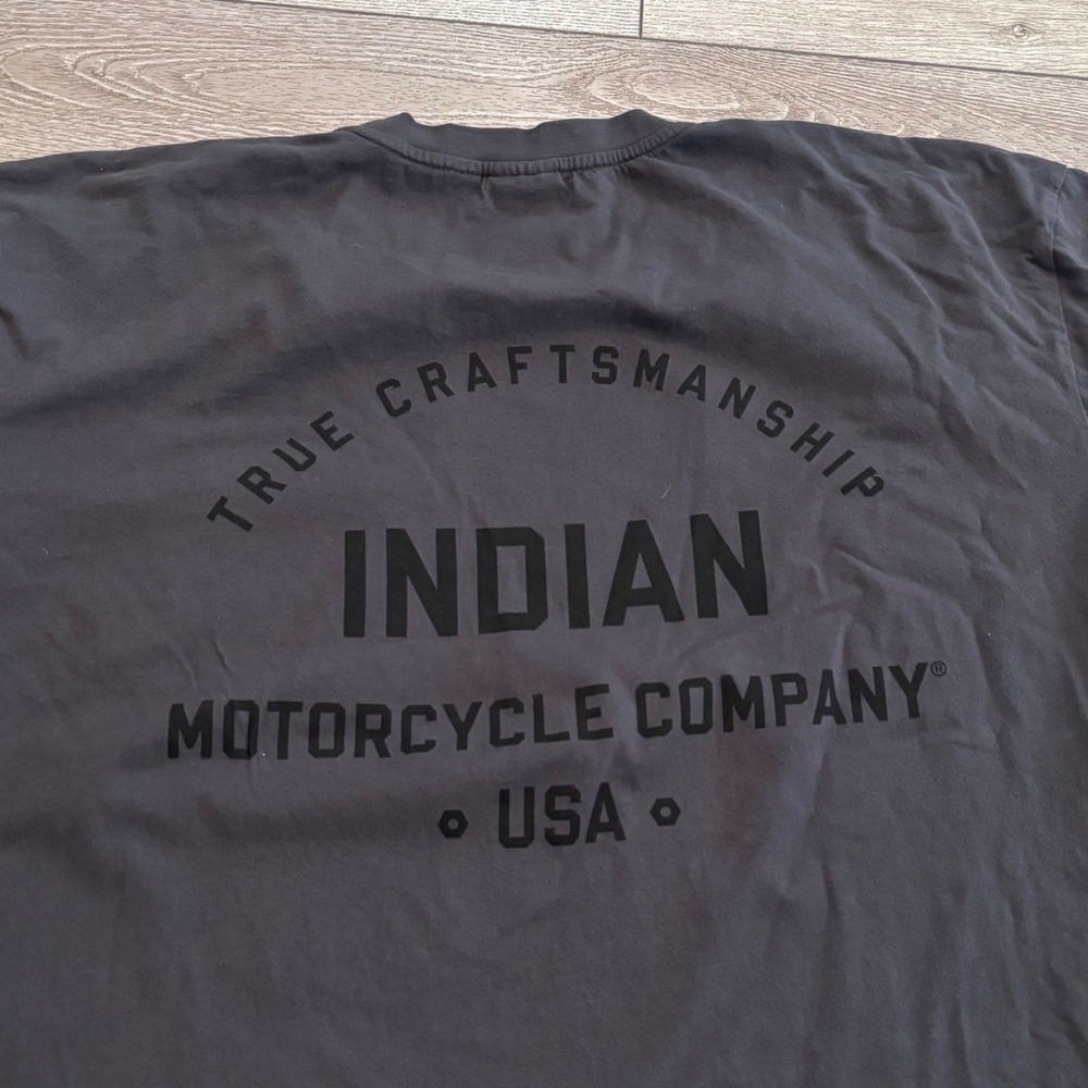 Indian Motorcycle‎ T-Shirt Mens 3XL Gray True Craftsmanship Pocket Biker Tee